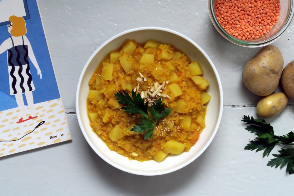 Kartoffel-Linsen-Curry, veganer und glutenfreier Sattmacher